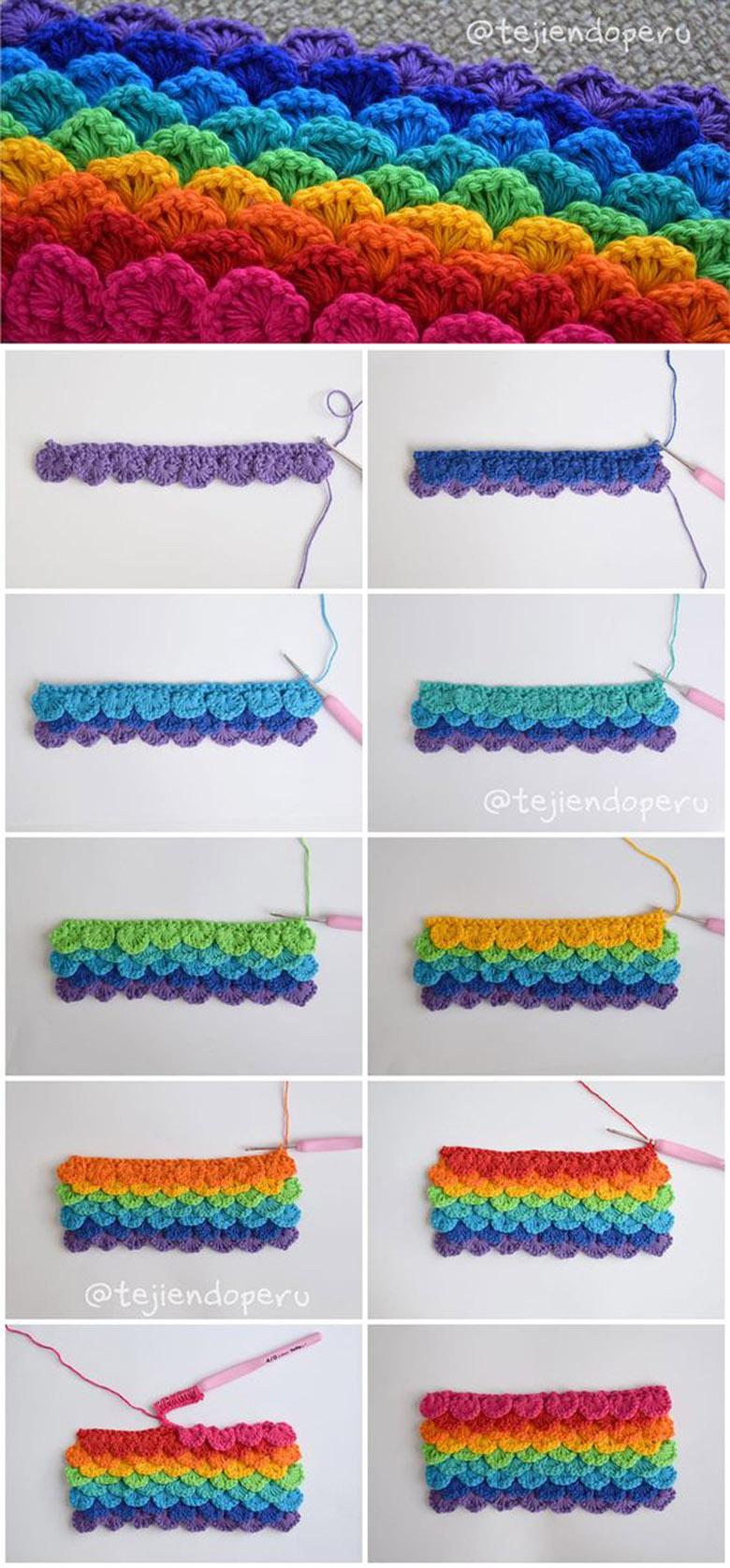 crochet crocodile stitch pattern 1