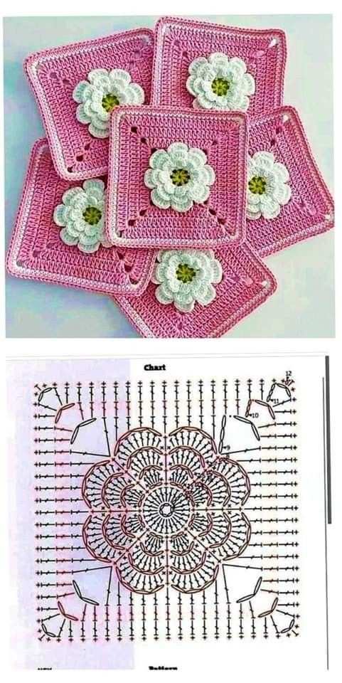 crochet cushions with flowers 3