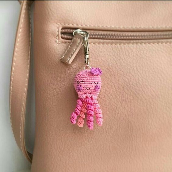 crochet cute octopus keychain 2