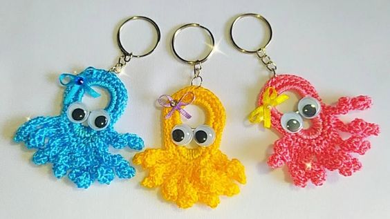 crochet cute octopus keychain 5