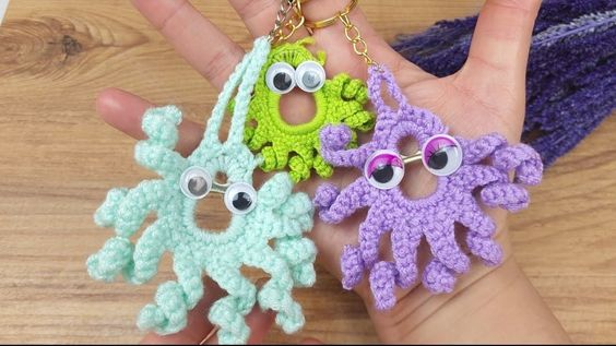 crochet cute octopus keychain 6