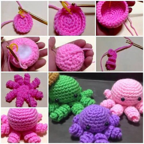 crochet cute octopus keychain