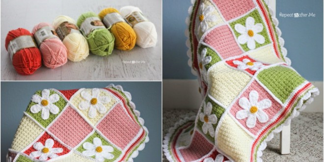 crochet daisy afghan pattern