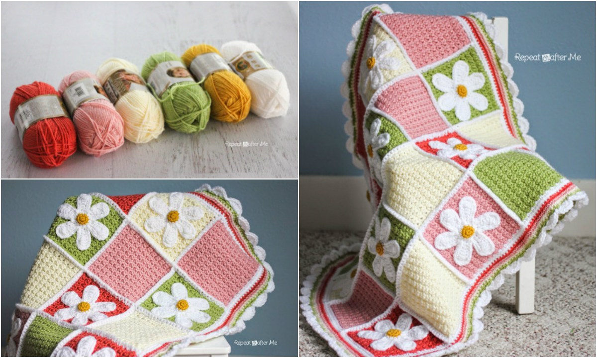 crochet daisy afghan pattern