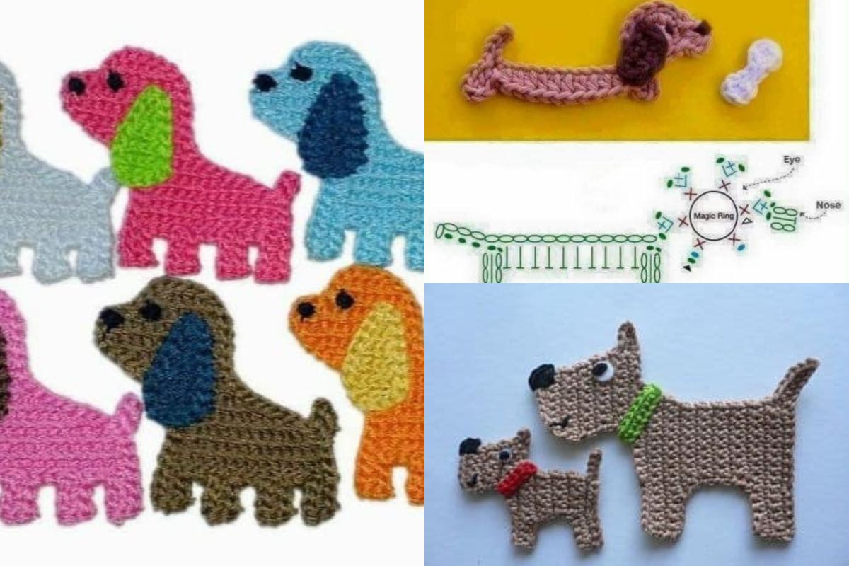 crochet dog appliques 10