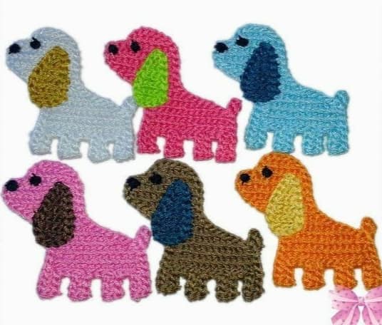 crochet dog appliques 2