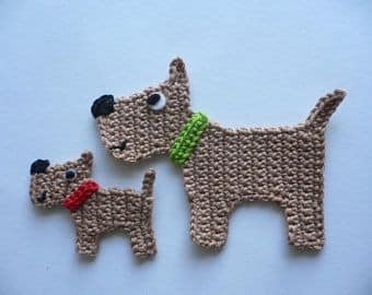 crochet dog appliques 4