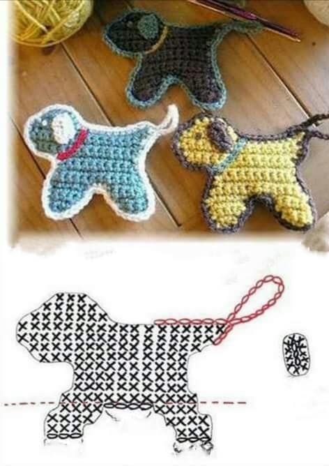 crochet dog appliques 6