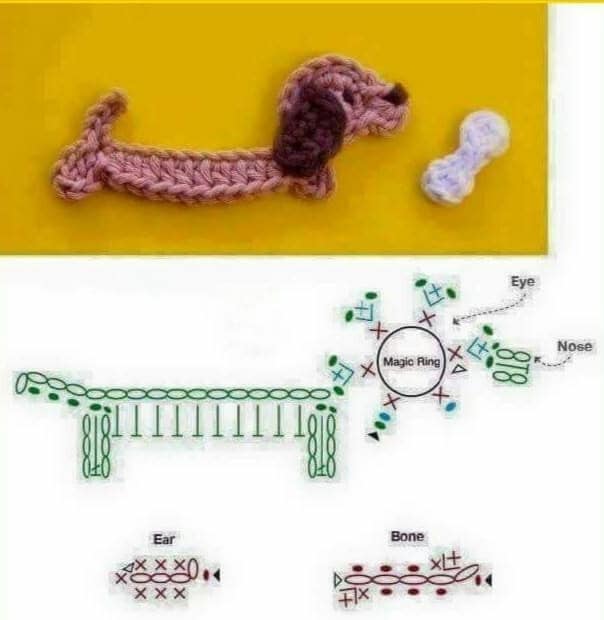 crochet dog appliques 9