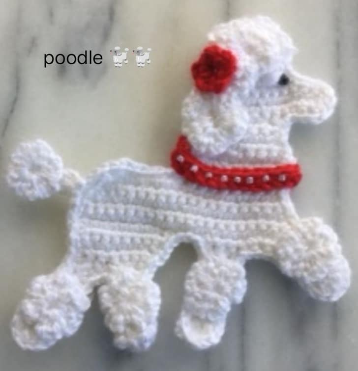 crochet dog appliques