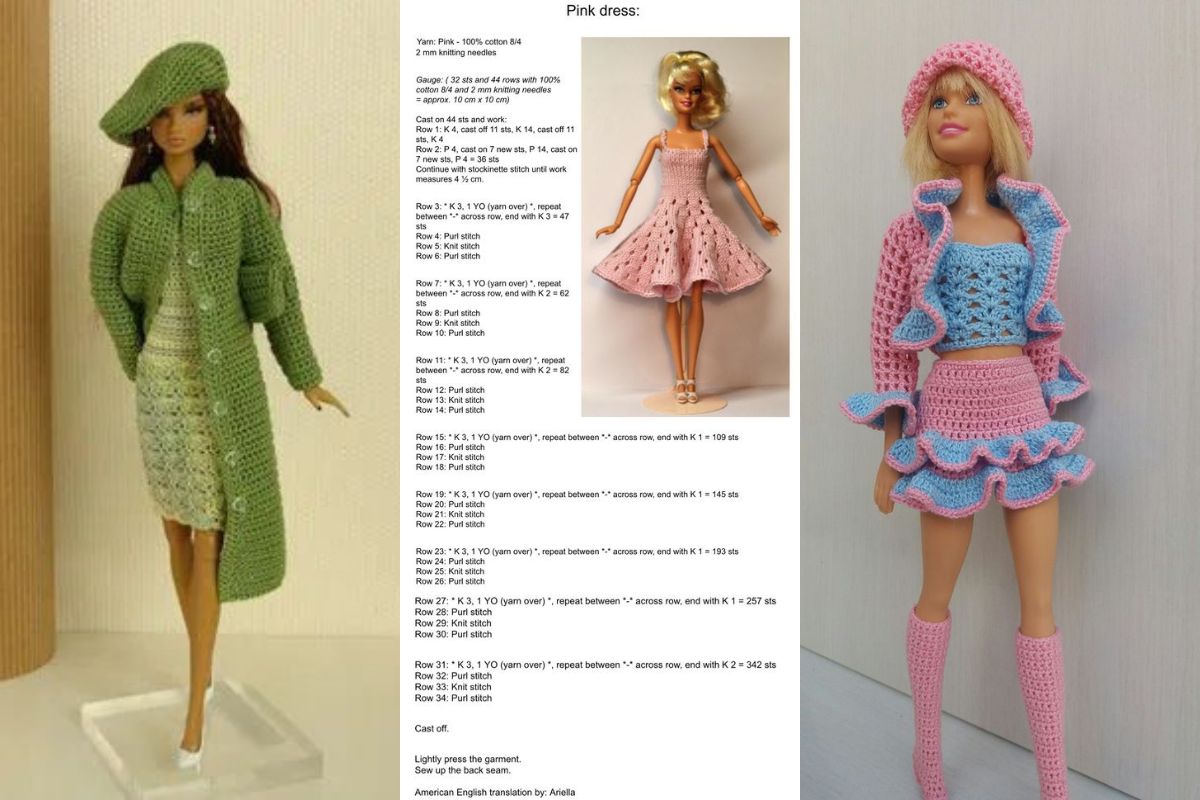 crochet doll clothes free pattern 10