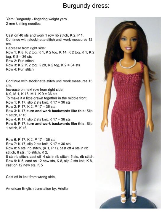 crochet doll clothes free pattern 2