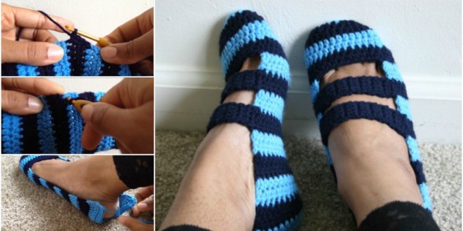 crochet double strapped shoes