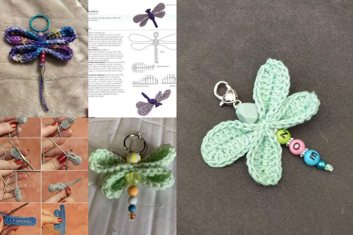 crochet dragonfly keychain 11