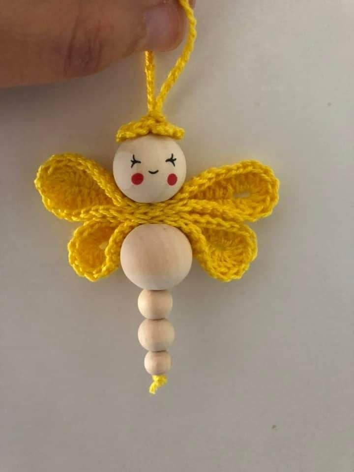 crochet dragonfly keychain 3 1