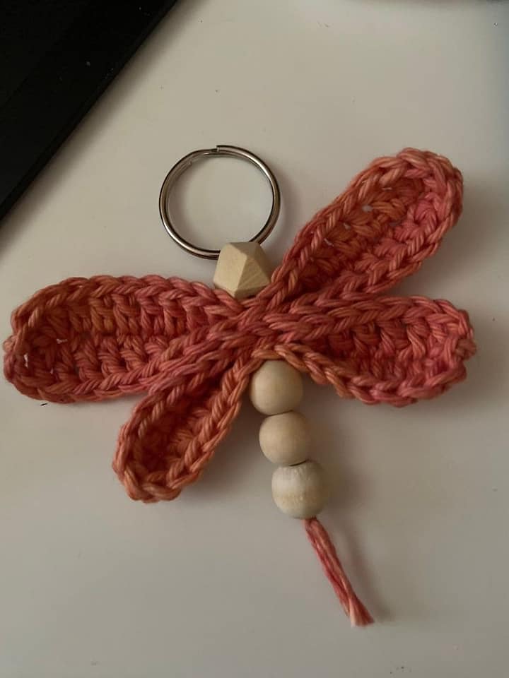 crochet dragonfly keychain 6 1