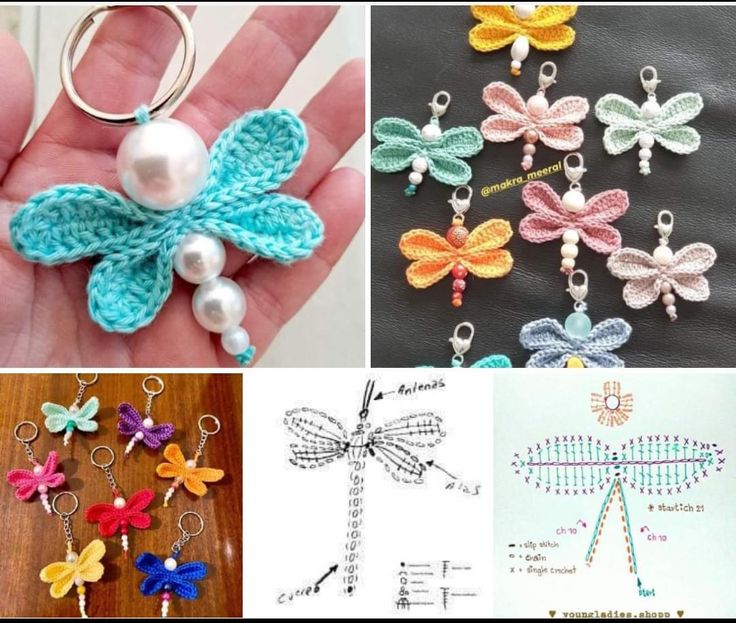 crochet dragonfly keychain 7