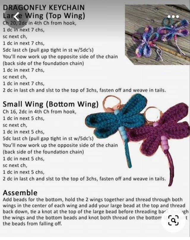 crochet dragonfly keychain 9