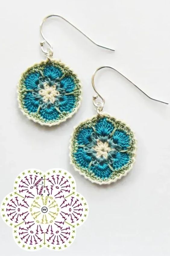 crochet earrings for summer floral