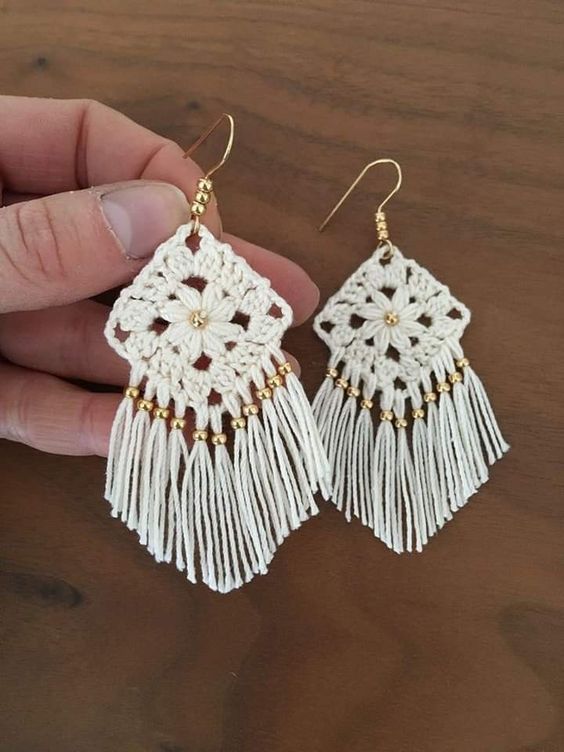 crochet earrings for summer tassel