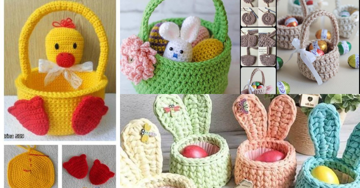 crochet easter basket tutorial and ideas