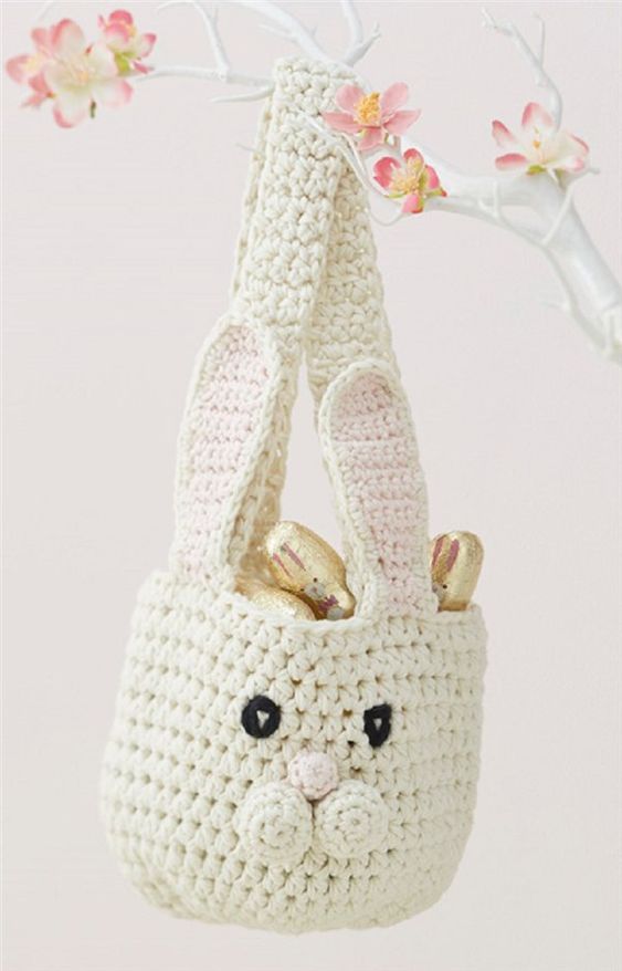 crochet easter bunny basket tutorial 2