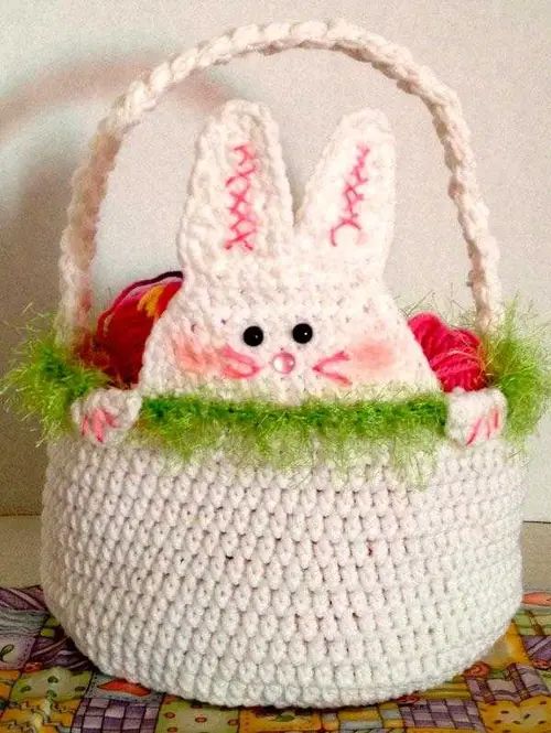 crochet easter bunny basket tutorial 3