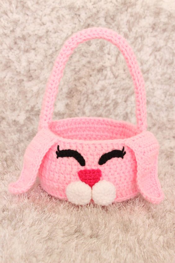 crochet easter bunny basket tutorial 5