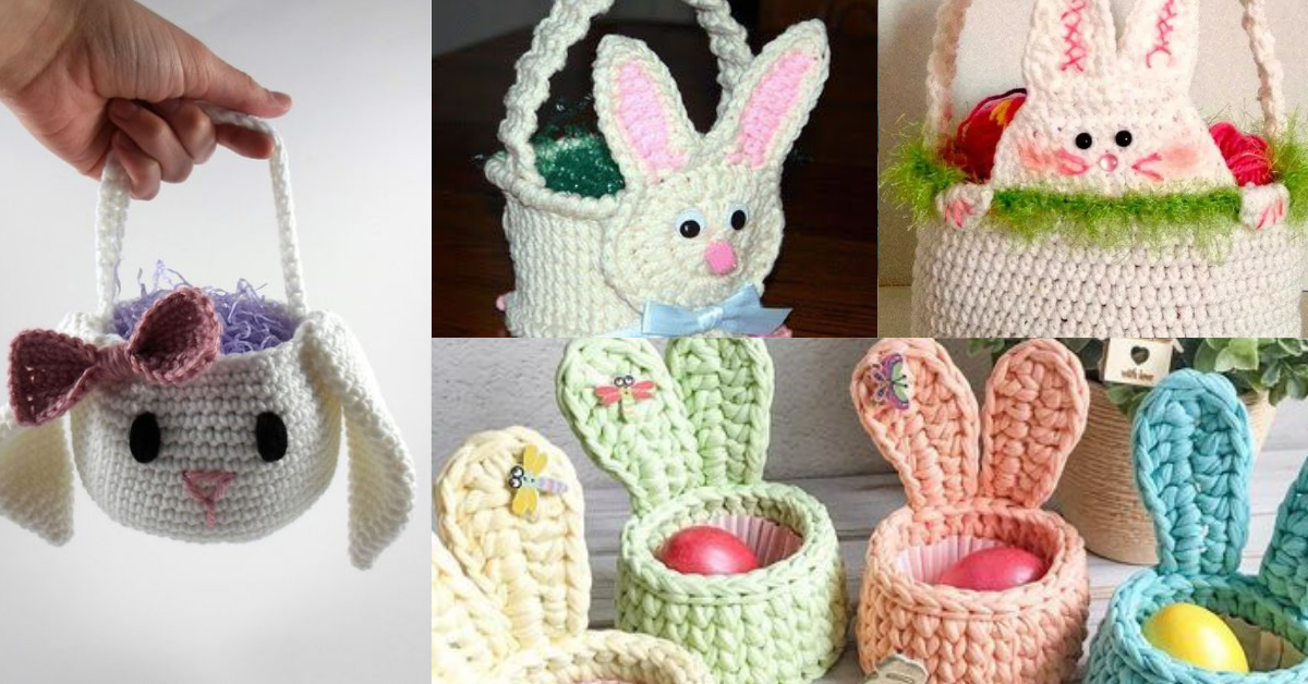 crochet easter bunny basket tutorial