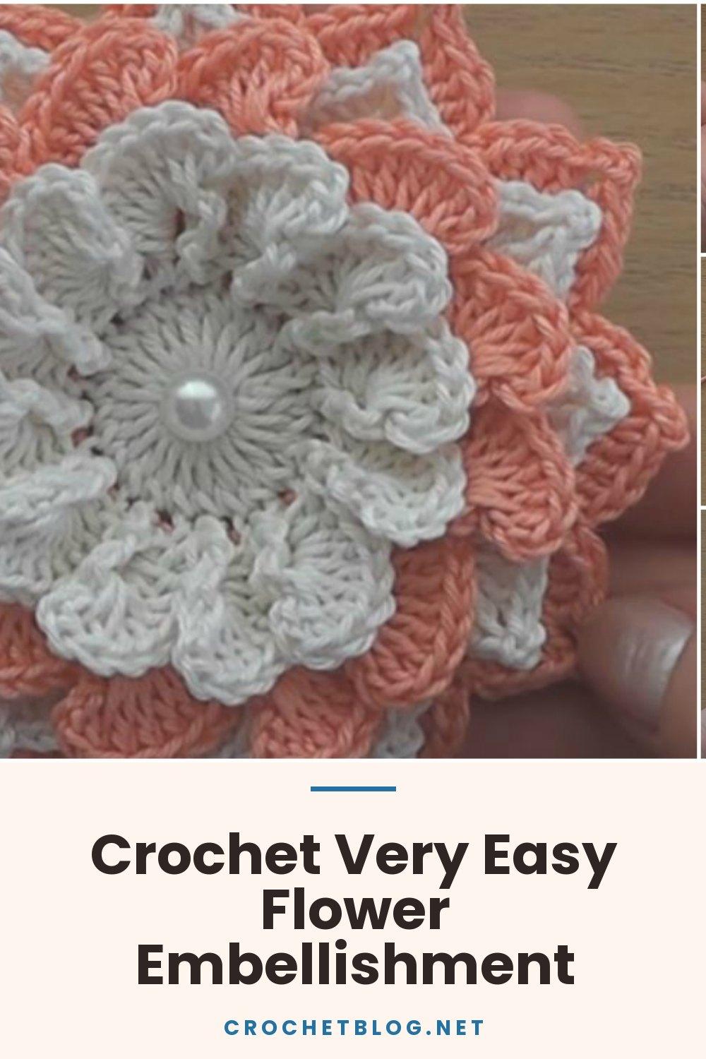 Crochet Very Easy Flower Embellishment