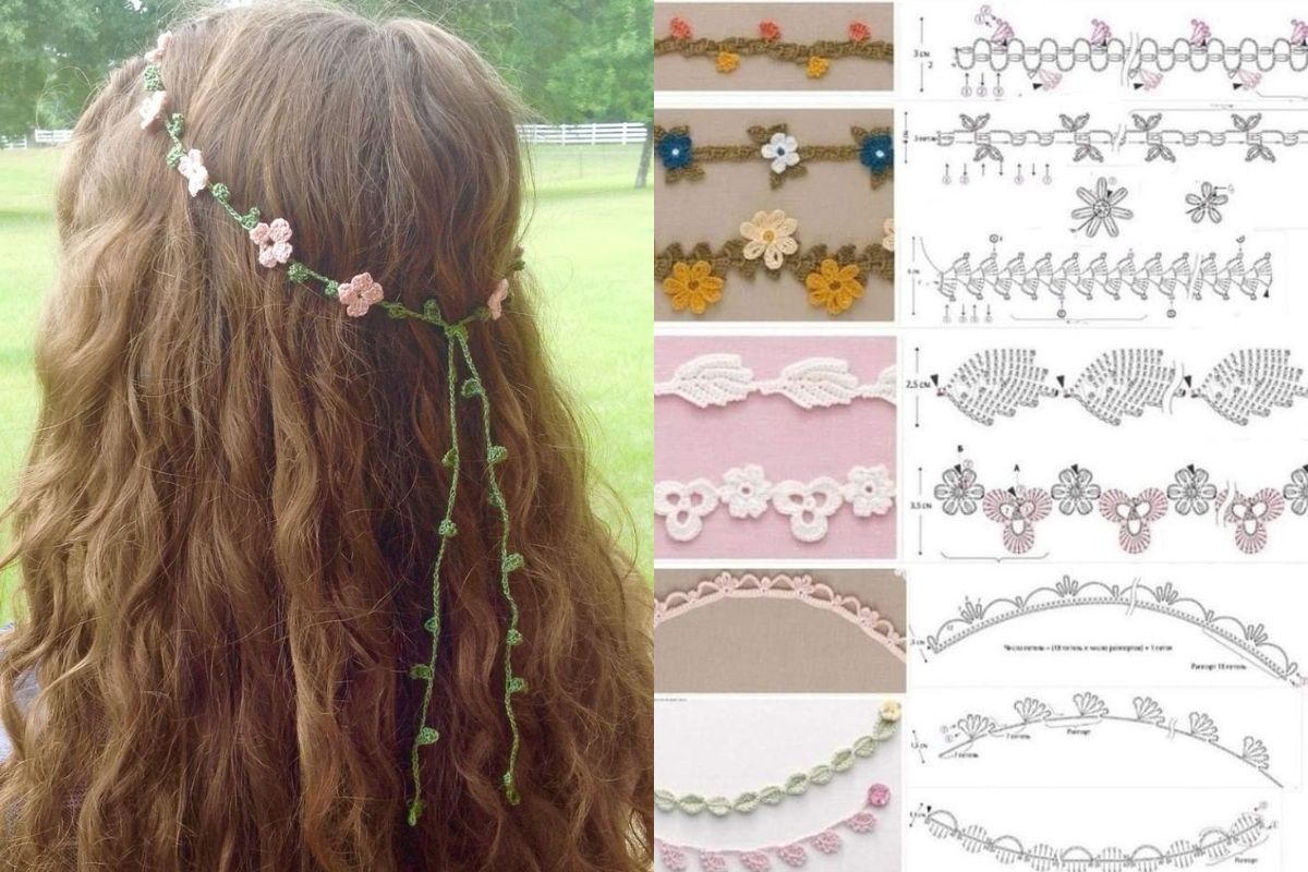 crochet elegant floral headband