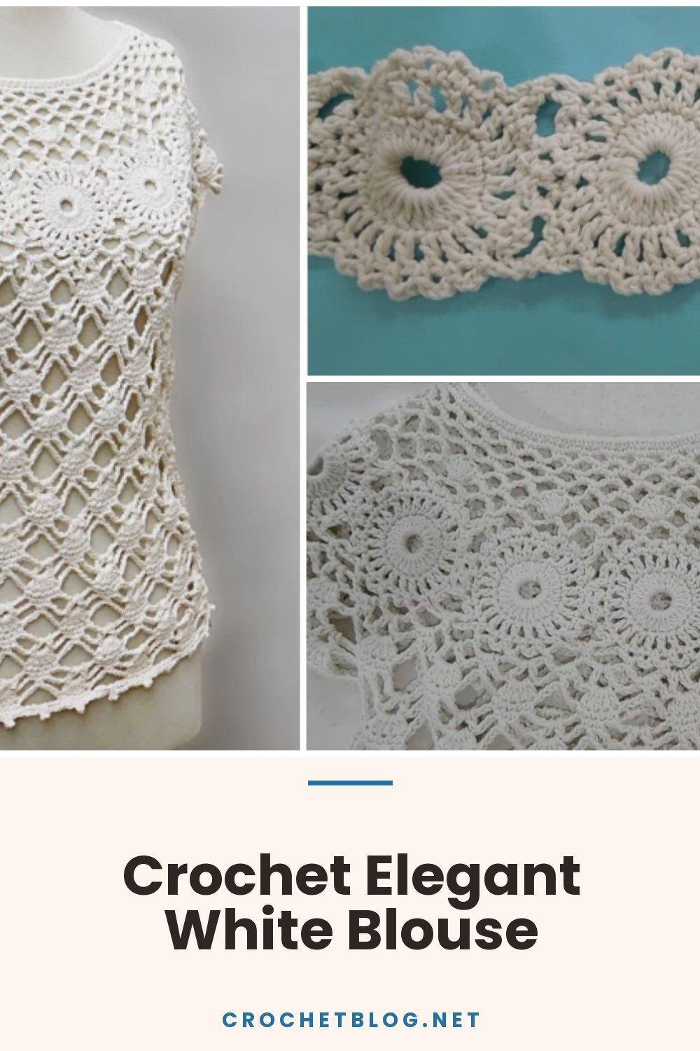 Crochet Elegant White Blouse