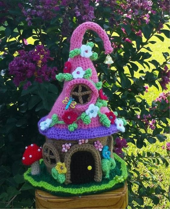 crochet fairy houses ideas 3