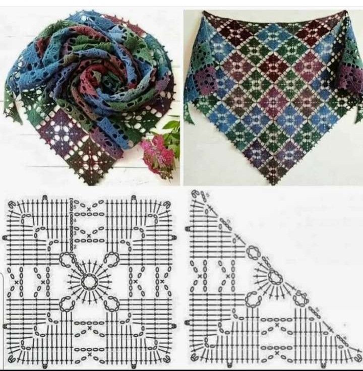 crochet falling leaves shawl 3