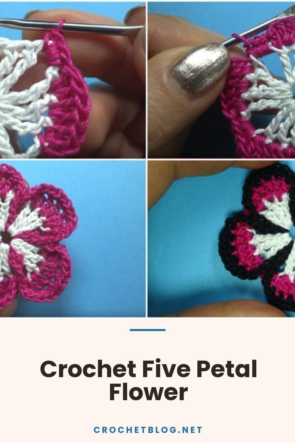 Crochet Five Petal Flower