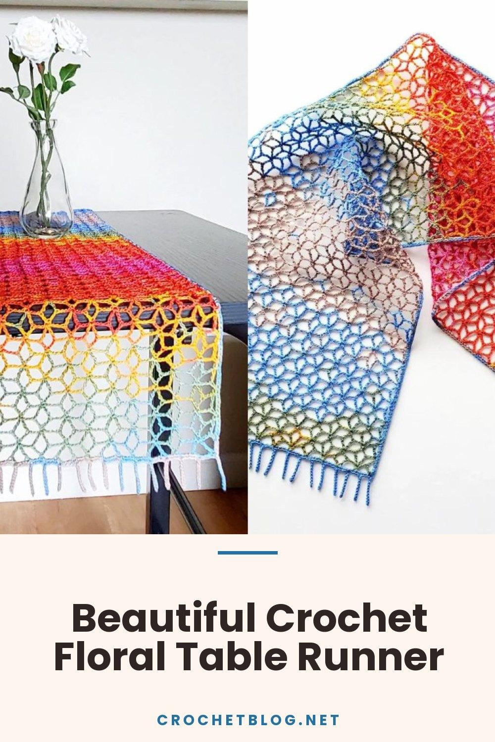Beautiful Crochet Floral Table Runner