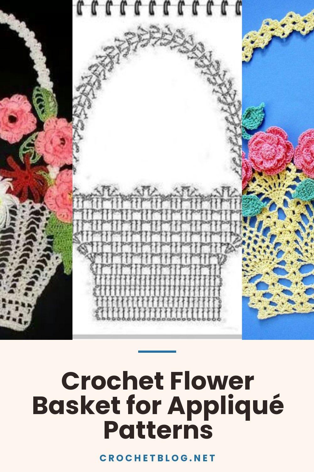Crochet Flower Basket for Appliqué Patterns