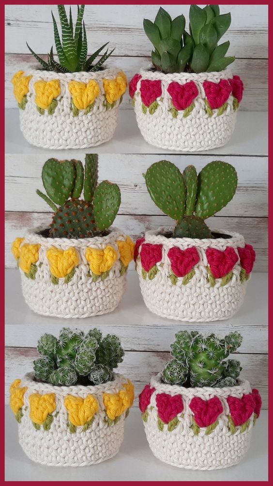 Crochet Flower Basket Tutorial