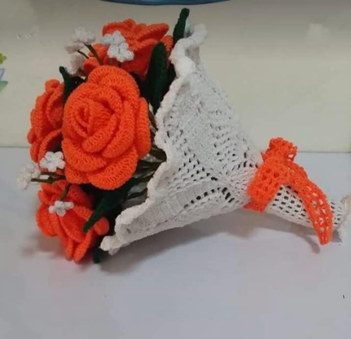 crochet flower bouquet wrapping 8