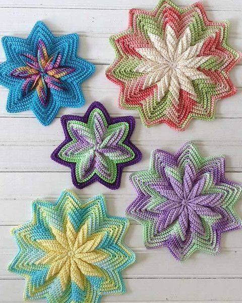 crochet flower hot pad 1