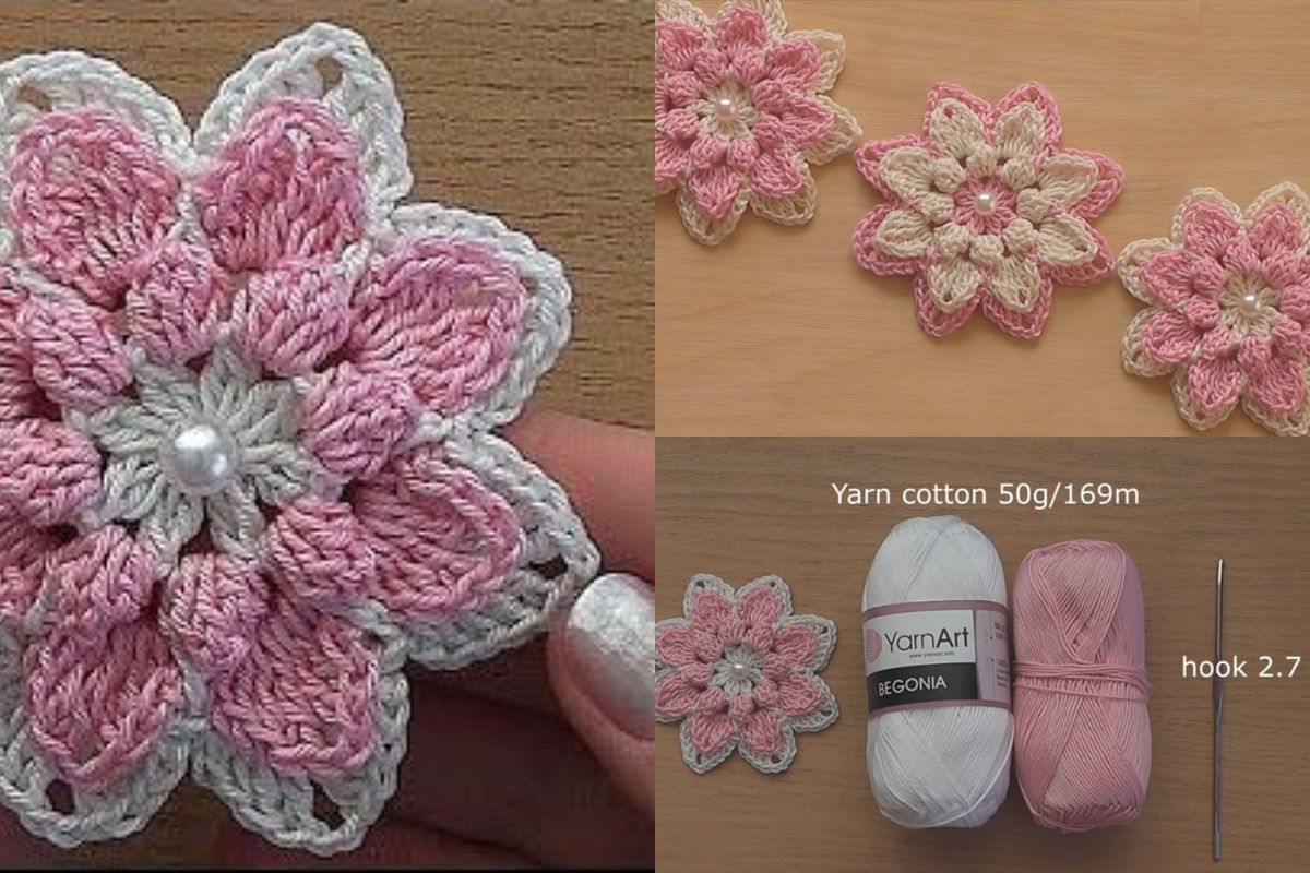 crochet flower quick to knit 5