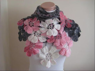crochet flower scarf 10