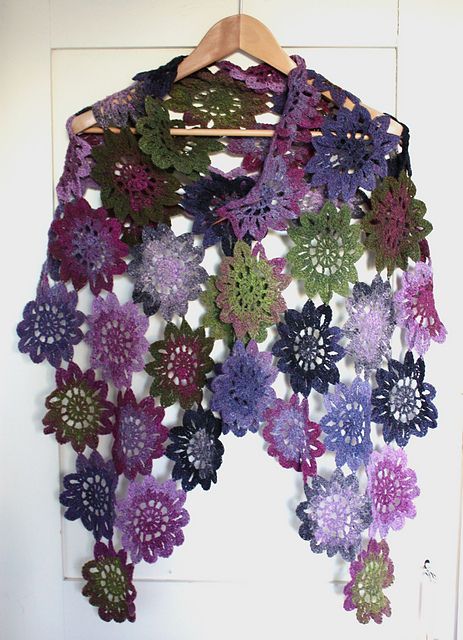 crochet flower scarf 9