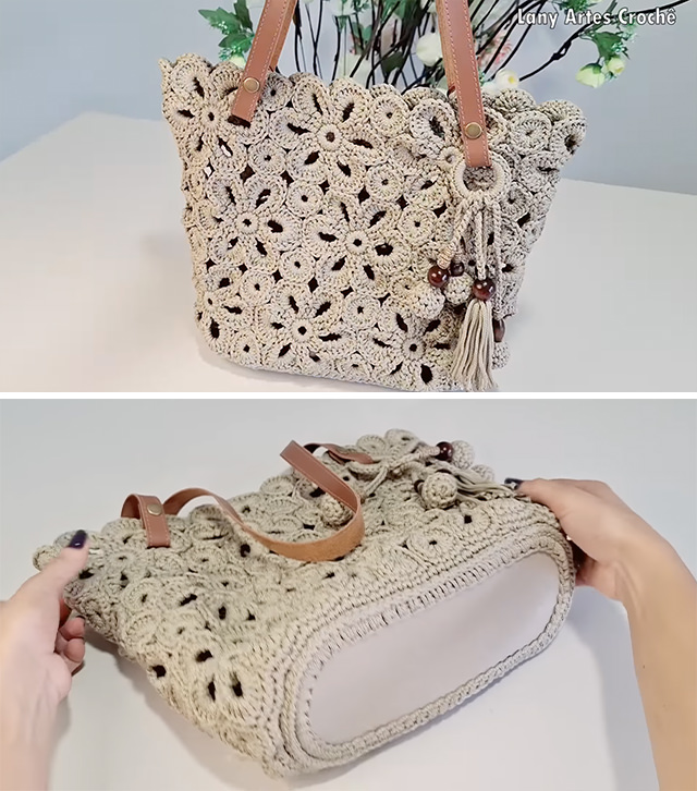crochet flower shaped bag fashionable 1