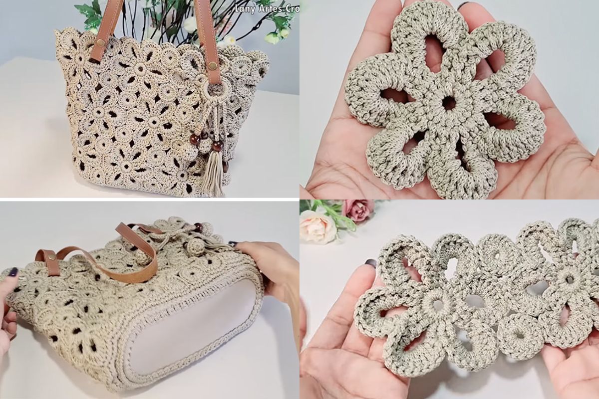 crochet flower shaped bag fashionable 2