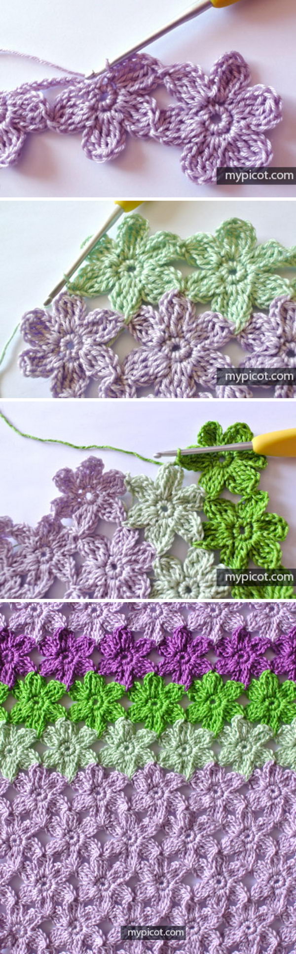 crochet flower stitch patterns 7