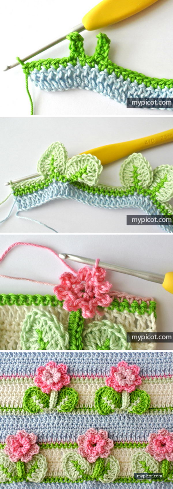 crochet flower stitch patterns 8
