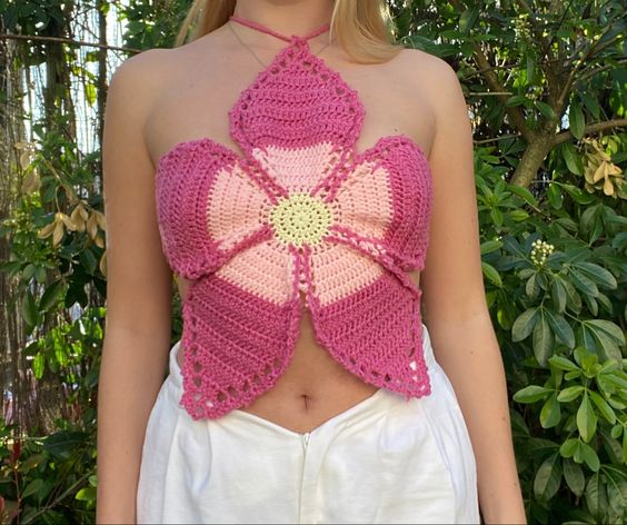 crochet flower top 1