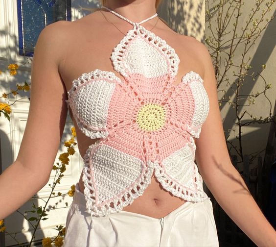 crochet flower top