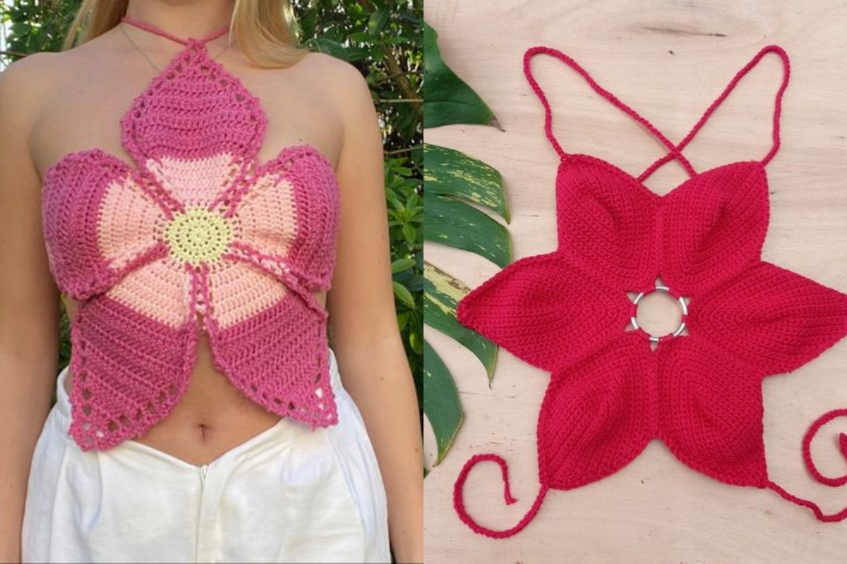 crochet flower top